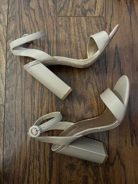Mix No. 6 Nude Block Heel Ankle-Strap Sandals